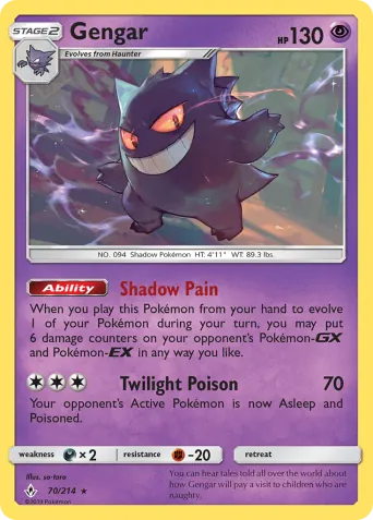 Gengar Pokémon card #70