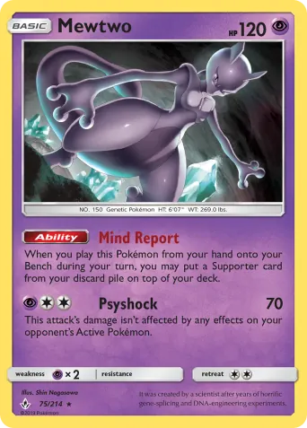 Mewtwo Pokémon card #75