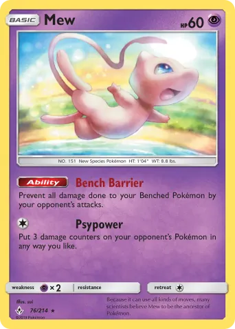 Mew Pokémon card #76