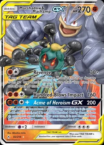 Marshadow & Machamp GX Pokémon card #82