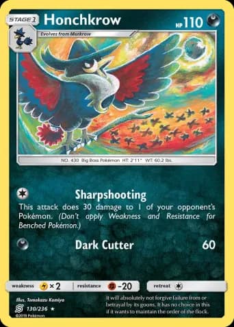 Honchkrow Pokémon card #130