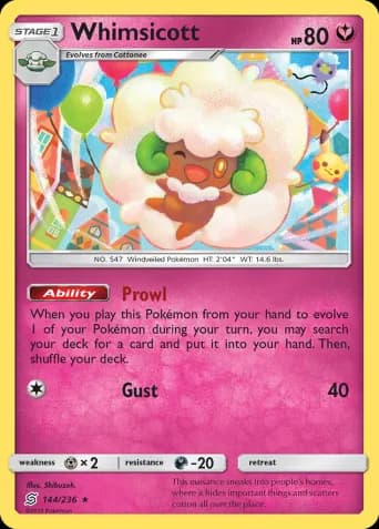 Whimsicott Pokémon card #144