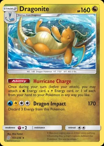 Dragonite Pokémon card #151