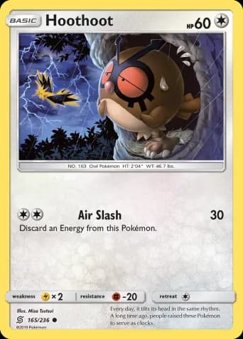 Hoothoot Pokémon card #165