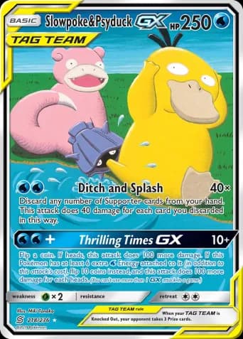 Slowpoke & Psyduck GX Pokémon card #218