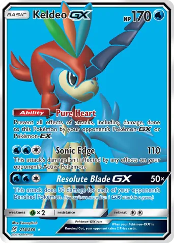 Keldeo GX Pokémon card #219