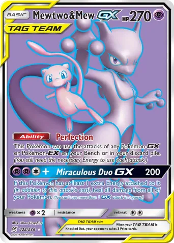 Mewtwo & Mew GX Pokémon card #222