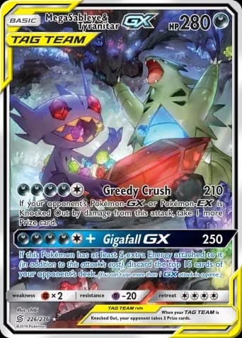 Mega Sableye & Tyranitar GX Pokémon card #226