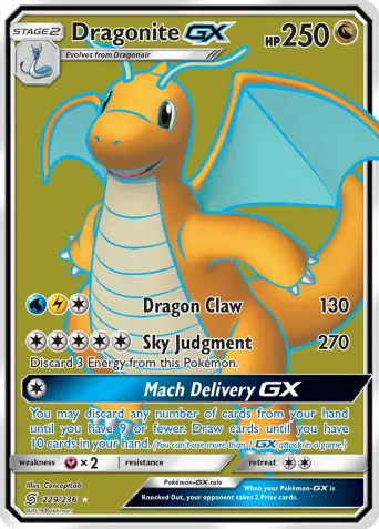 Dragonite GX Pokémon card #229