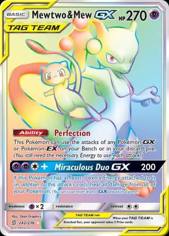 Mewtwo & Mew GX Pokémon card #242