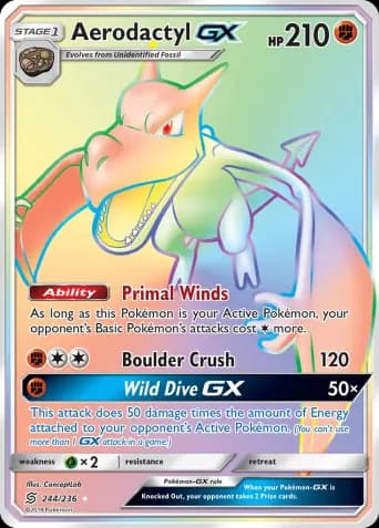Aerodactyl GX Pokémon card #244