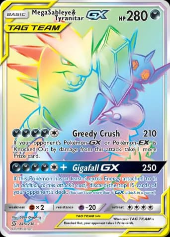 Mega Sableye & Tyranitar GX Pokémon card #245