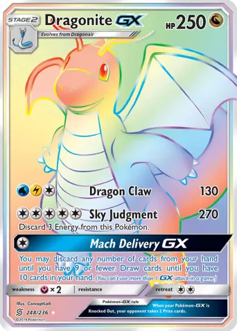 Dragonite GX Pokémon card #248