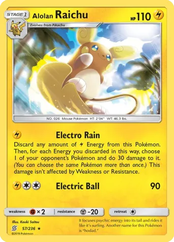 Alolan Raichu Pokémon card #57