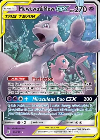 Mewtwo & Mew GX Pokémon card #71