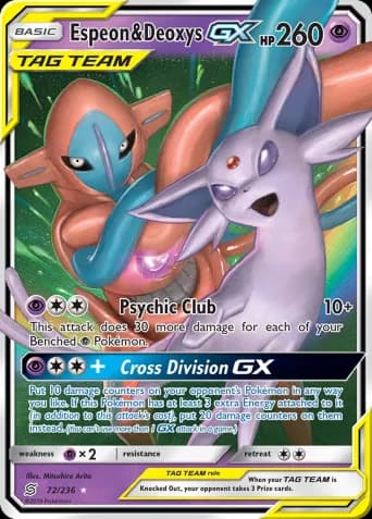 Espeon & Deoxys GX Pokémon card #72
