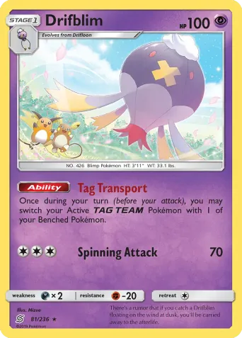 Drifblim Pokémon card #81