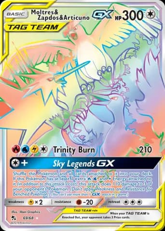 Moltres & Zapdos & Articuno GX Pokémon card #69