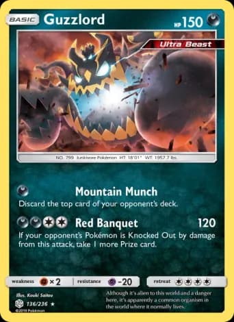 Guzzlord Pokémon card #136