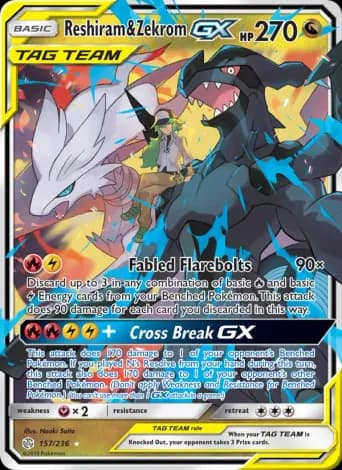 Reshiram & Zekrom GX Pokémon card #157