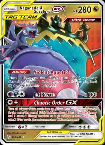 Naganadel & Guzzlord GX Pokémon card #158