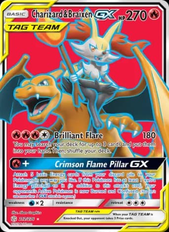 Charizard & Braixen GX Pokémon card #212