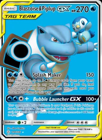 Blastoise & Piplup GX Pokémon card #214