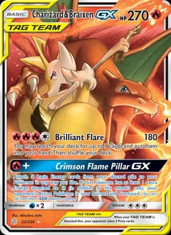 Charizard & Braixen GX Pokémon card #22