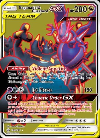 Naganadel & Guzzlord GX Pokémon card #223
