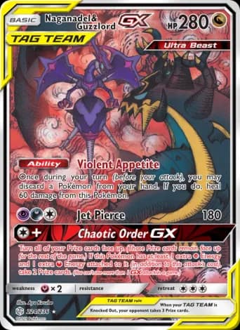 Naganadel & Guzzlord GX Pokémon card #224