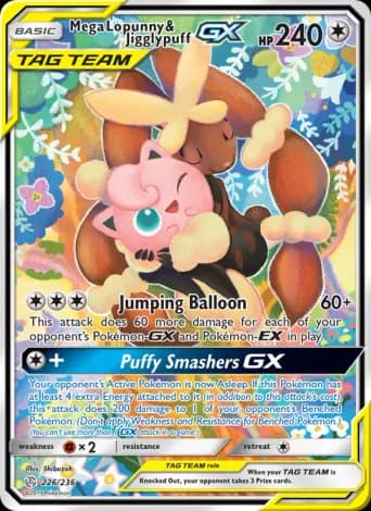 Mega Lopunny & Jigglypuff GX Pokémon card #226