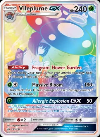 Vileplume GX Pokémon card #250
