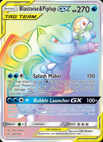 Blastoise & Piplup GX Pokémon card #253