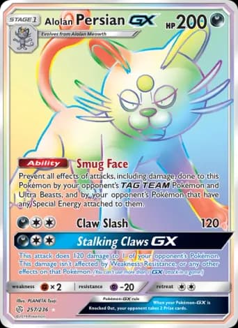 Alolan Persian GX Pokémon card #257