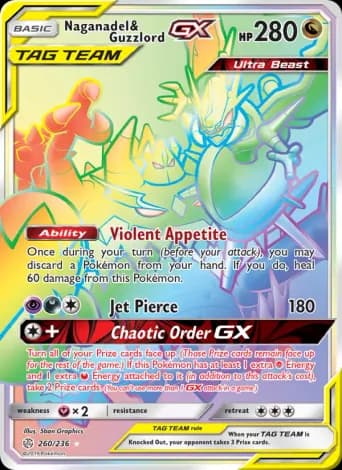 Naganadel & Guzzlord GX Pokémon card #260