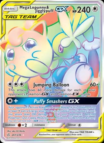 Mega Lopunny & Jigglypuff GX Pokémon card #261