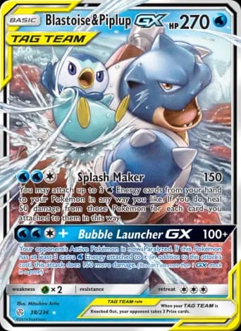 Blastoise & Piplup GX Pokémon card #38