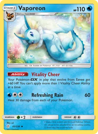 Vaporeon Pokémon card #42