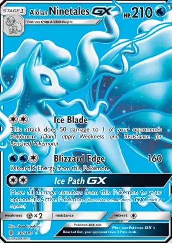 Alolan Ninetales GX Pokémon card #132