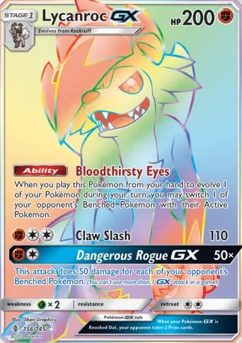 Lycanroc GX Pokémon card #156