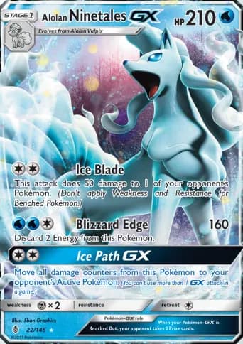 Alolan Ninetales GX Pokémon card #22