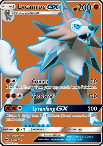 Lycanroc GX Pokémon card #136