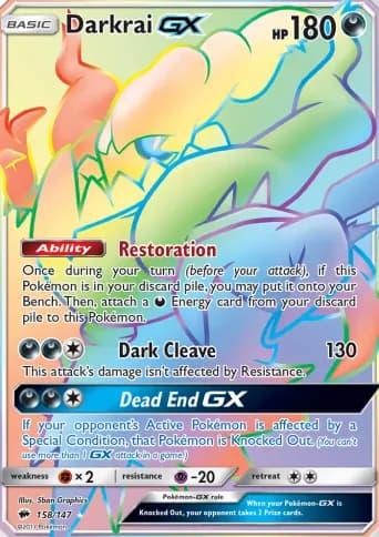 Darkrai GX Pokémon card #158