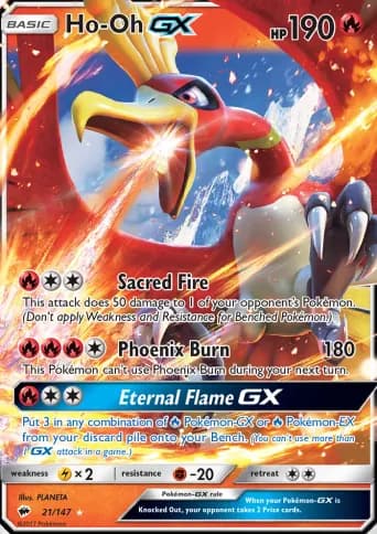 Ho-Oh GX Pokémon card #21