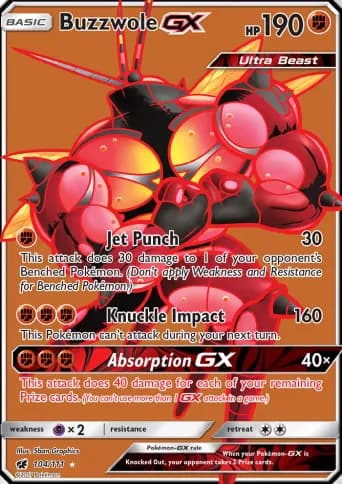 Buzzwole GX Pokémon card #104