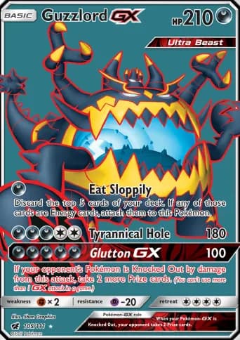 Guzzlord GX Pokémon card #105