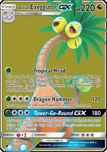 Alolan Exeggutor GX Pokémon card #107