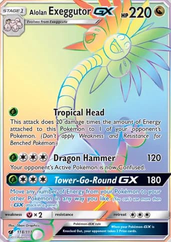 Alolan Exeggutor GX Pokémon card #118