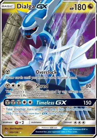 Dialga GX Pokémon card #100