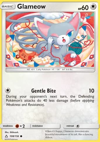 Glameow Pokémon card #108